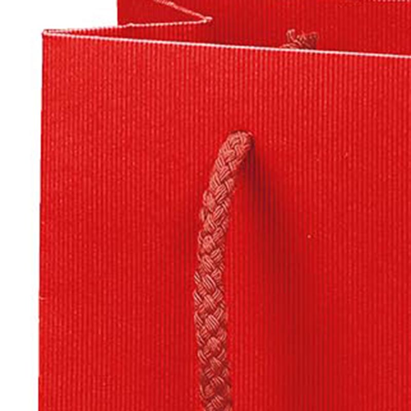 Papiertragetasche „Linea“ Rot mit Streifenprägung  20 Stück
