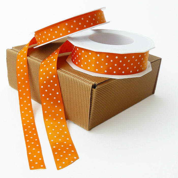 Geschenkband mini dots orange