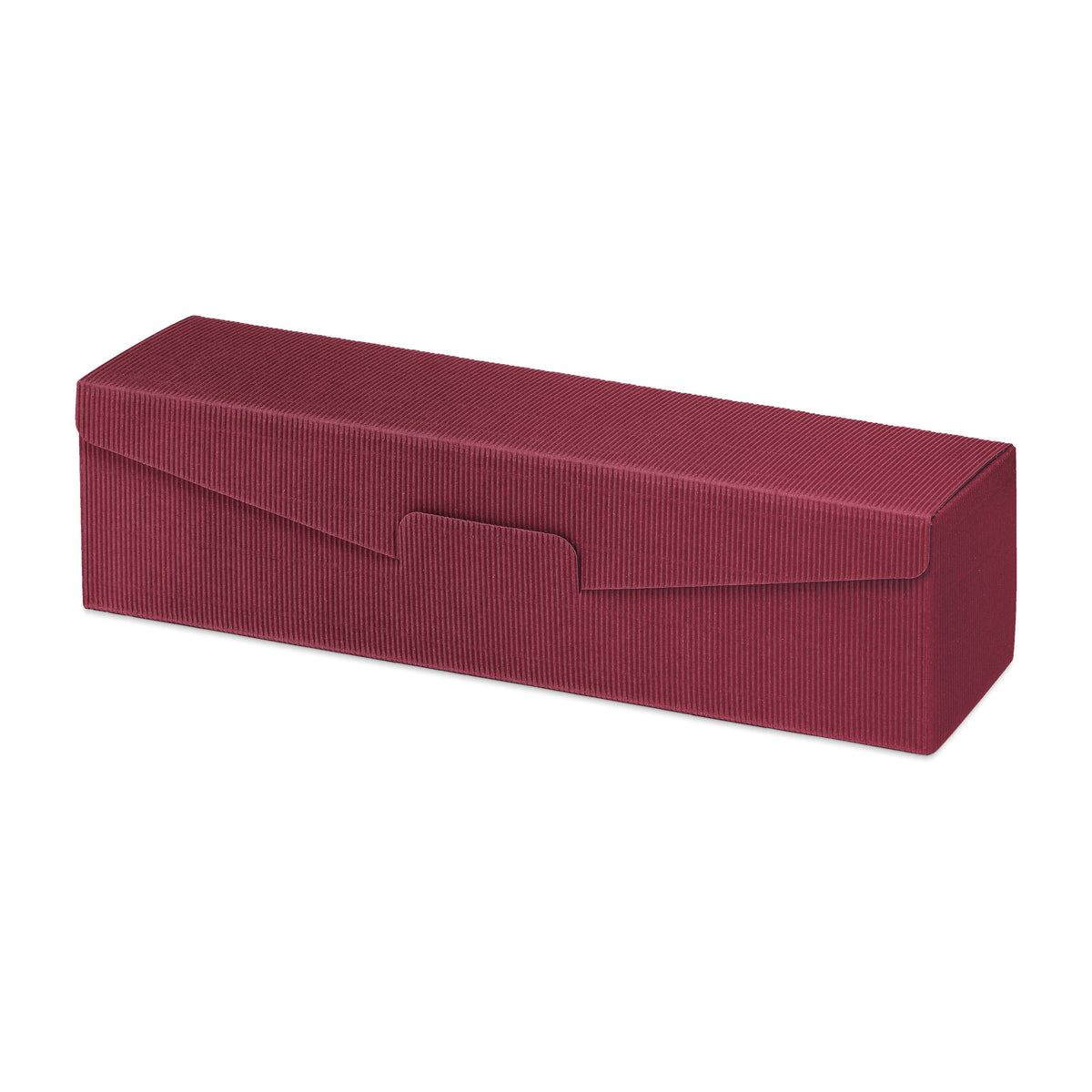 Weinpräsentkarton offene Welle Modern bordeaux – 1 Flasche