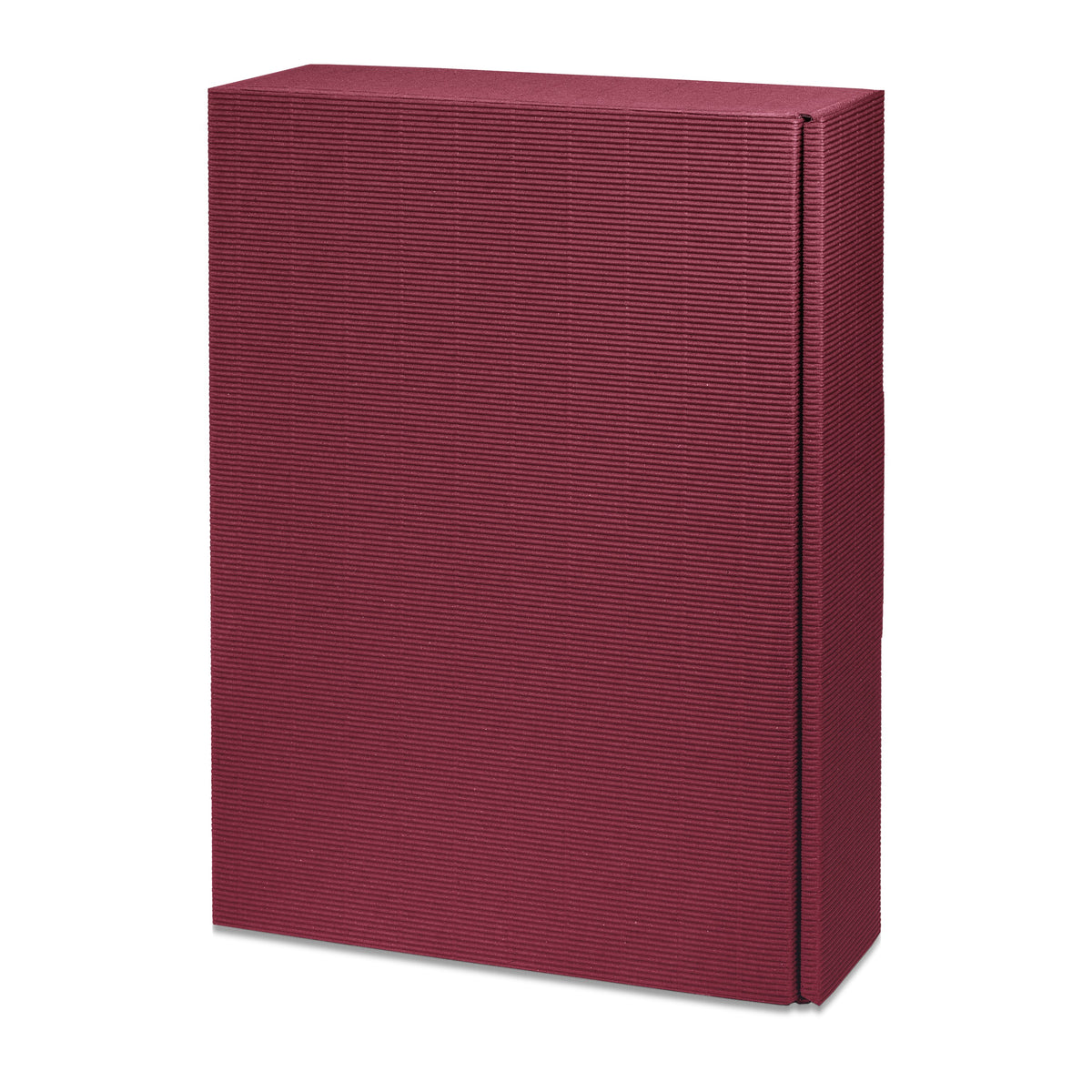 Weinpräsentkarton offene Welle Modern bordeaux – 3 Flaschen