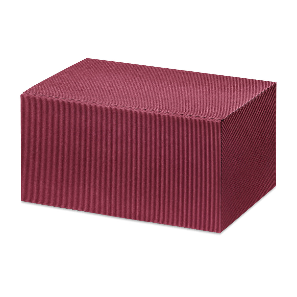 Weinpräsentkarton offene Welle Modern bordeaux – 6 Flaschen