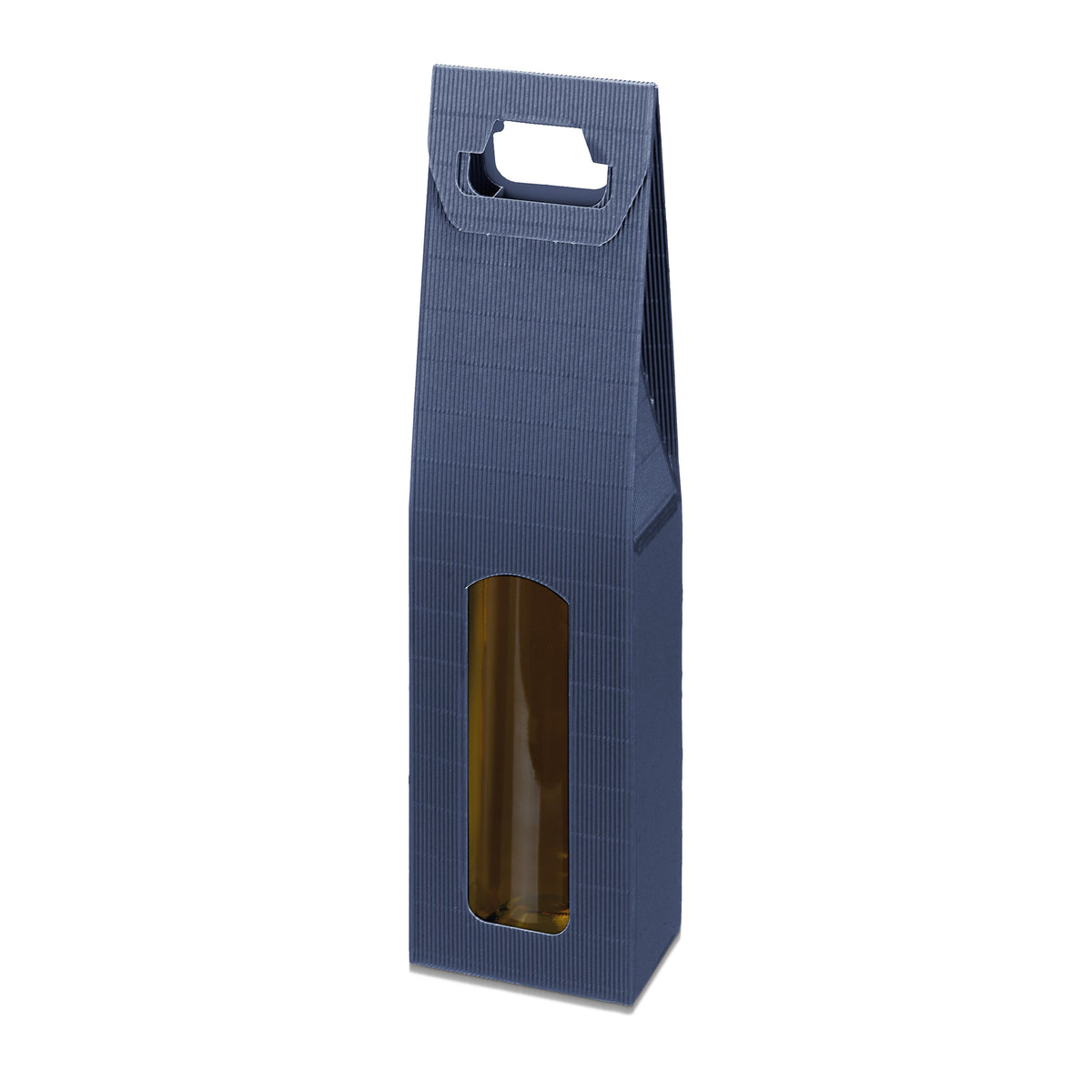 Weingeschenkträger Modern Blau – für 1 Flasche