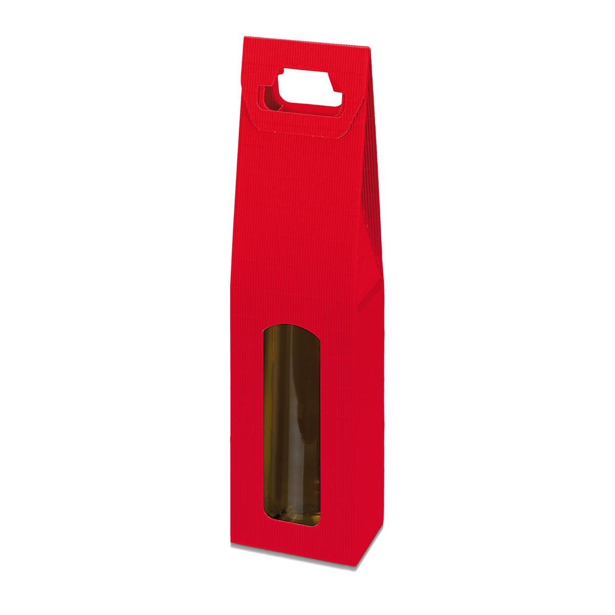 Weingeschenkträger offene Welle Modern rot – für 1 Flasche