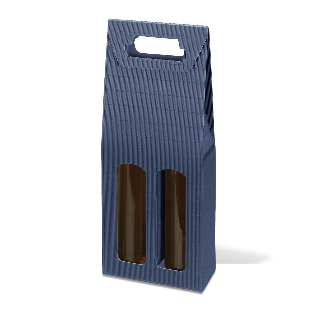 Weingeschenkträger Modern Blau – für 2 Flaschen
