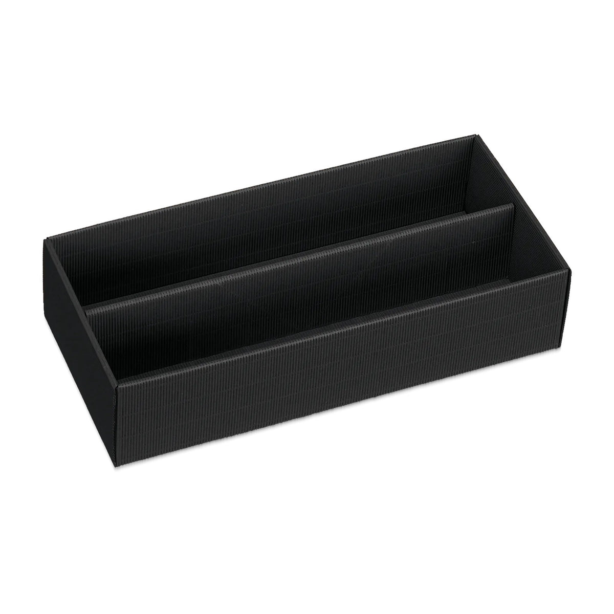 Weinschatulle Boden Offene Welle schwarz (für 2 Flaschen)