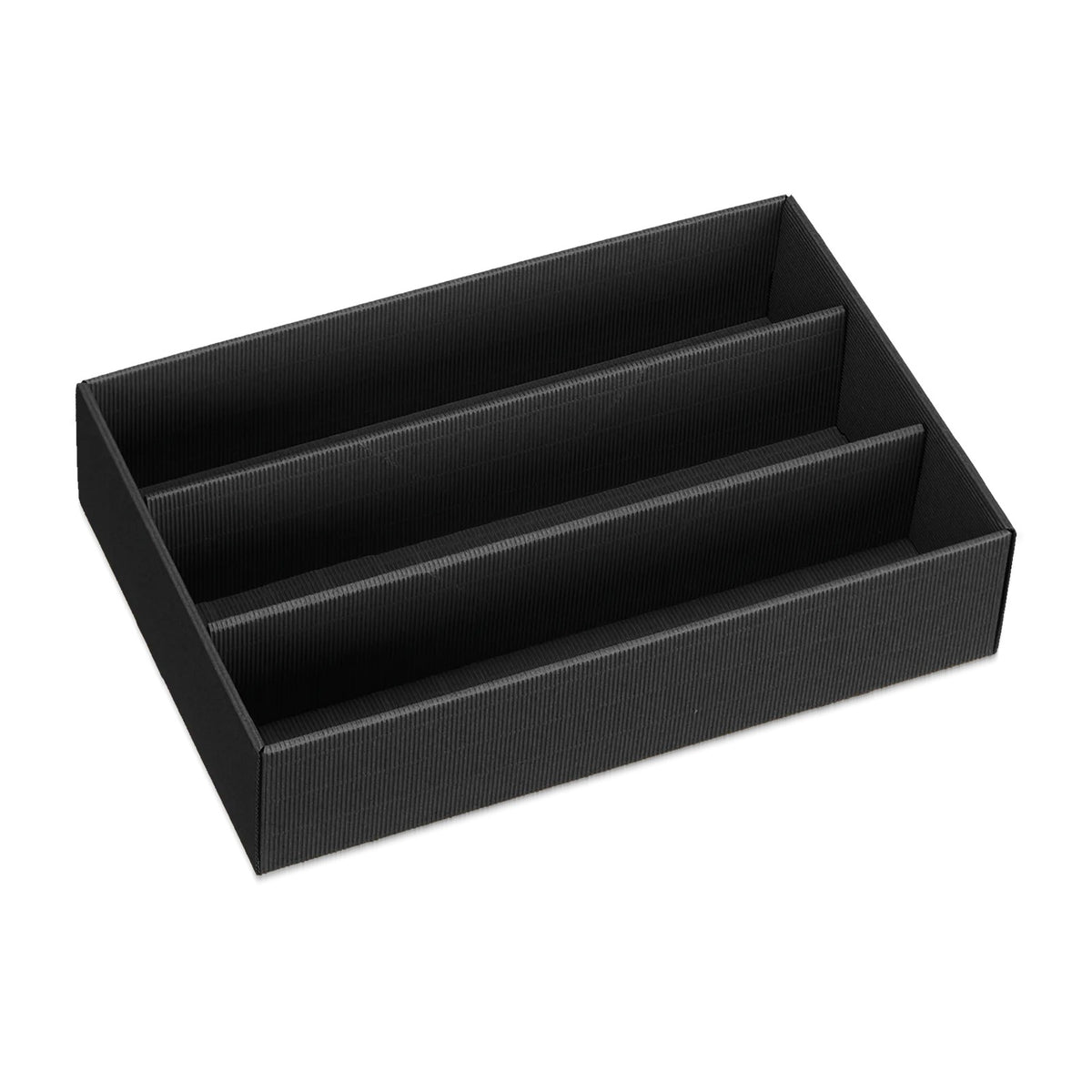 Weinschatulle Boden Offene Welle schwarz (für 3 Flaschen)