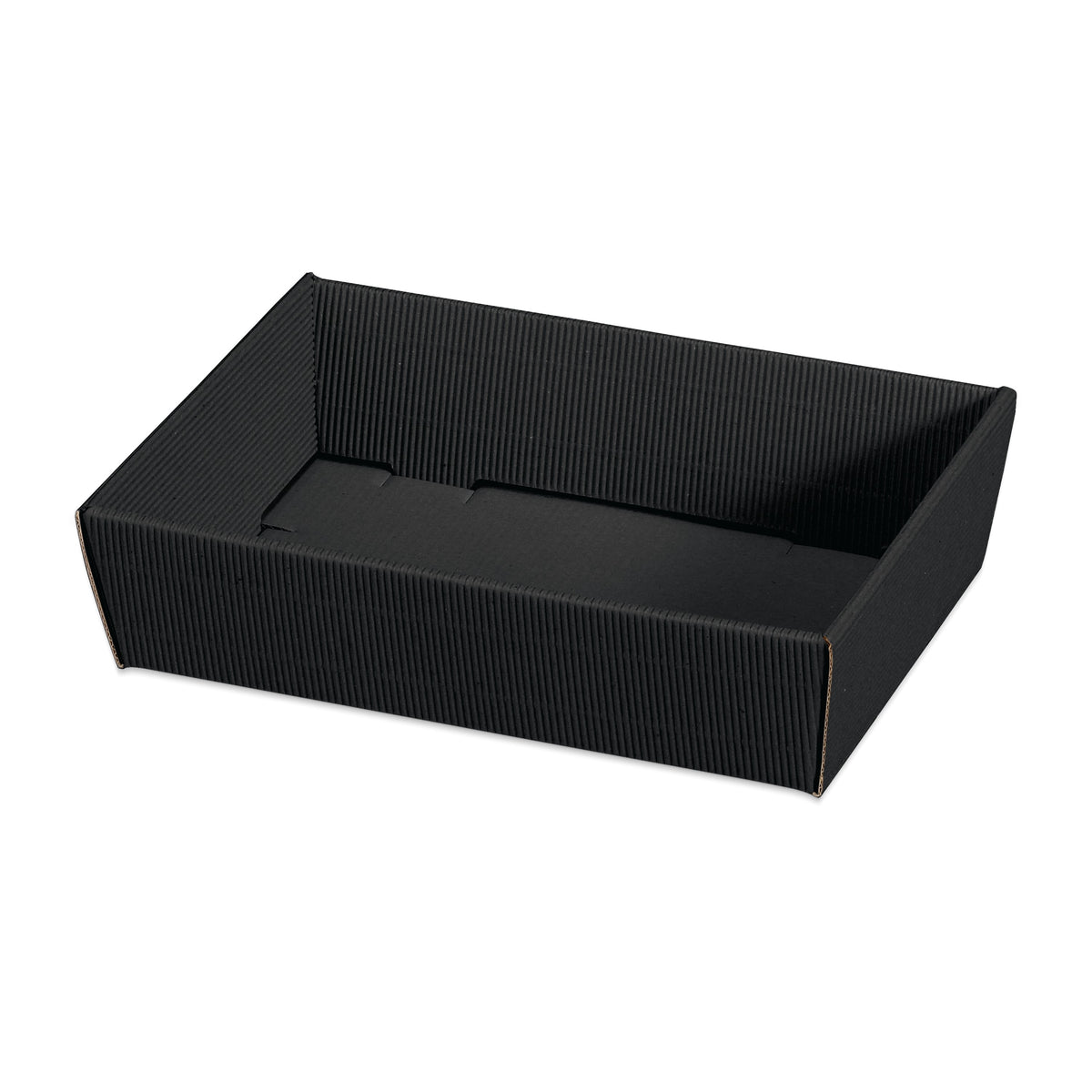 Präsentkorb viereckig flach Modern Welle Schwarz – Präsentkorb viereckig flach Modern Welle Schwarz (mini = 22 x 15 x 5,5cm)