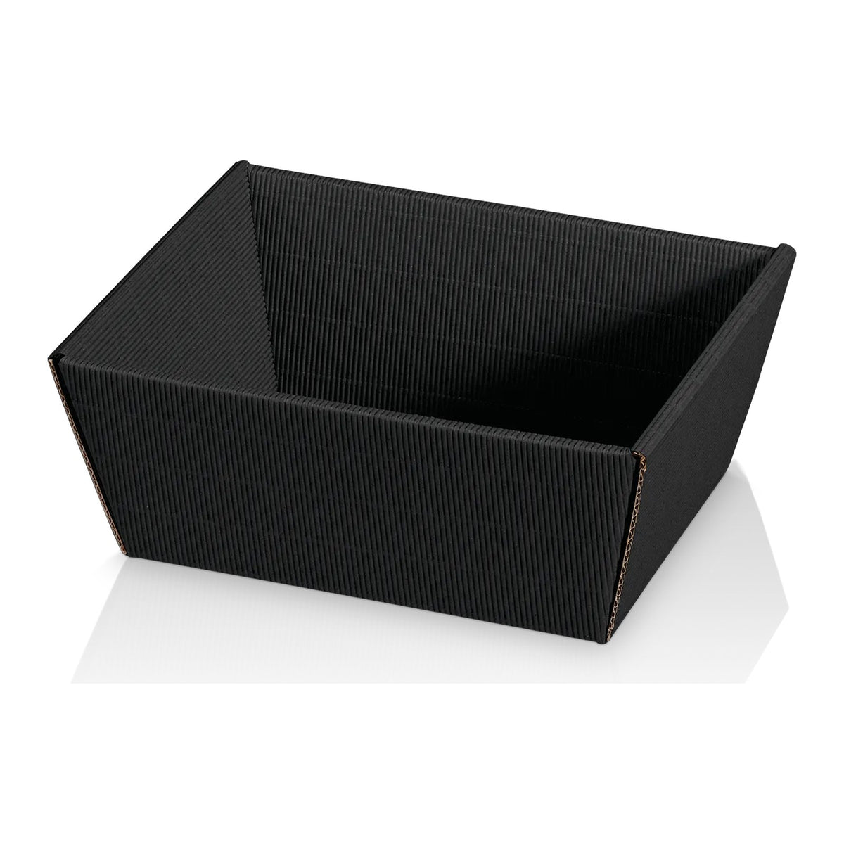 Präsentkorb viereckig Modern Welle Schwarz – Präsentkorb viereckig Modern Welle Schwarz (klein = 20 x 15 x 10cm)
