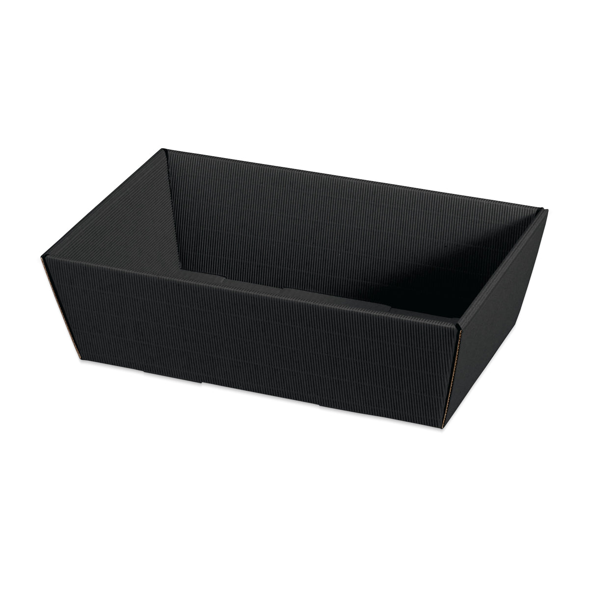 Präsentkorb viereckig Modern Welle Schwarz – Präsentkorb viereckig Modern Welle Schwarz (mittel = 33 x 19 x 11cm)