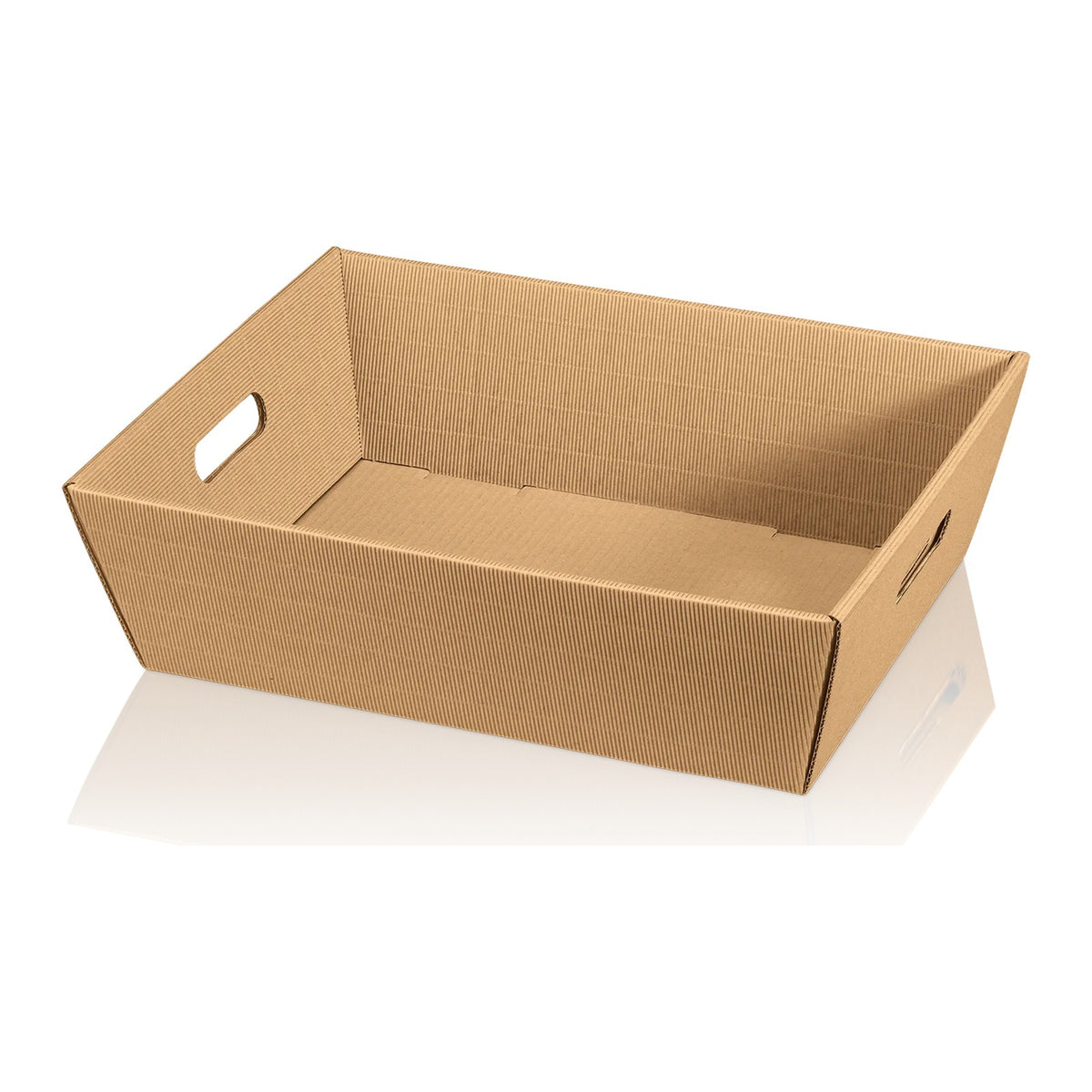 Präsentkorb viereckig Modern Welle Natur – Präsentkorb viereckig Modern Welle Natur (groß = 37 x 27 x 12cm)