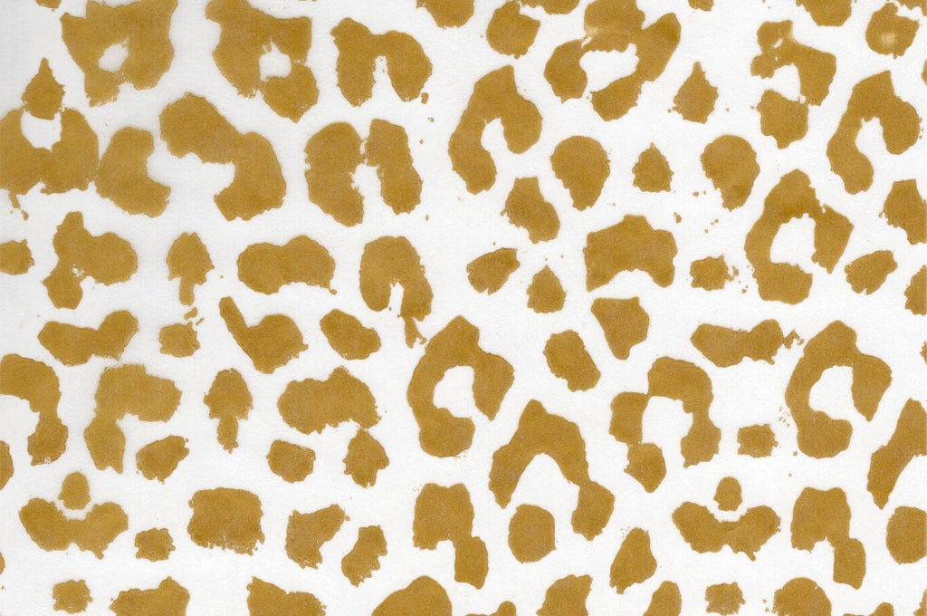Dekopapier Leoparden-Muster gold auf Weiß · Nr. 09950 – Dekopapierrolle Pergamyn 09950 (50cm breit 200m)