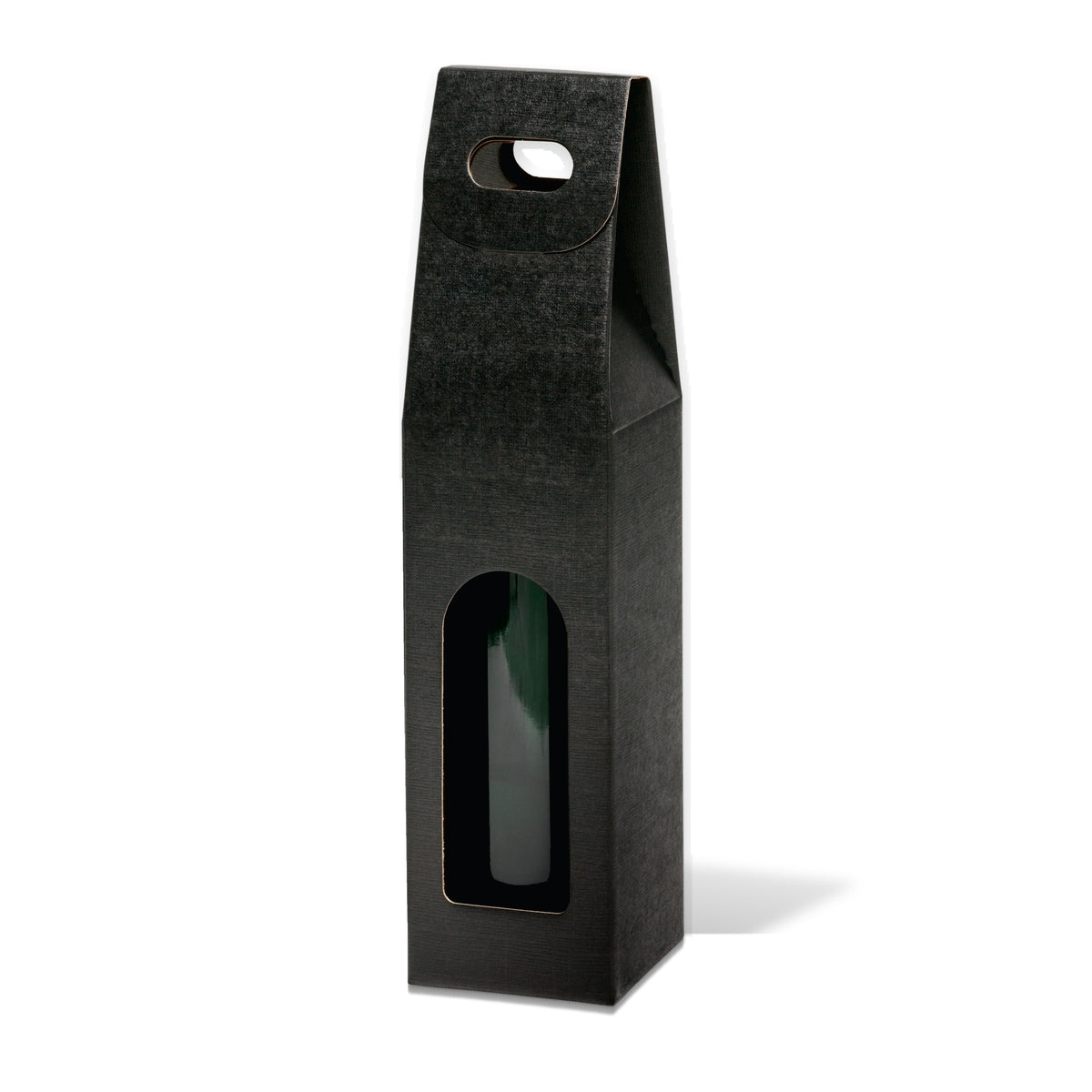 Weingeschenkträger Seta schwarz – Weingeschenkträger Seta schwarz (für 1 Flasche)