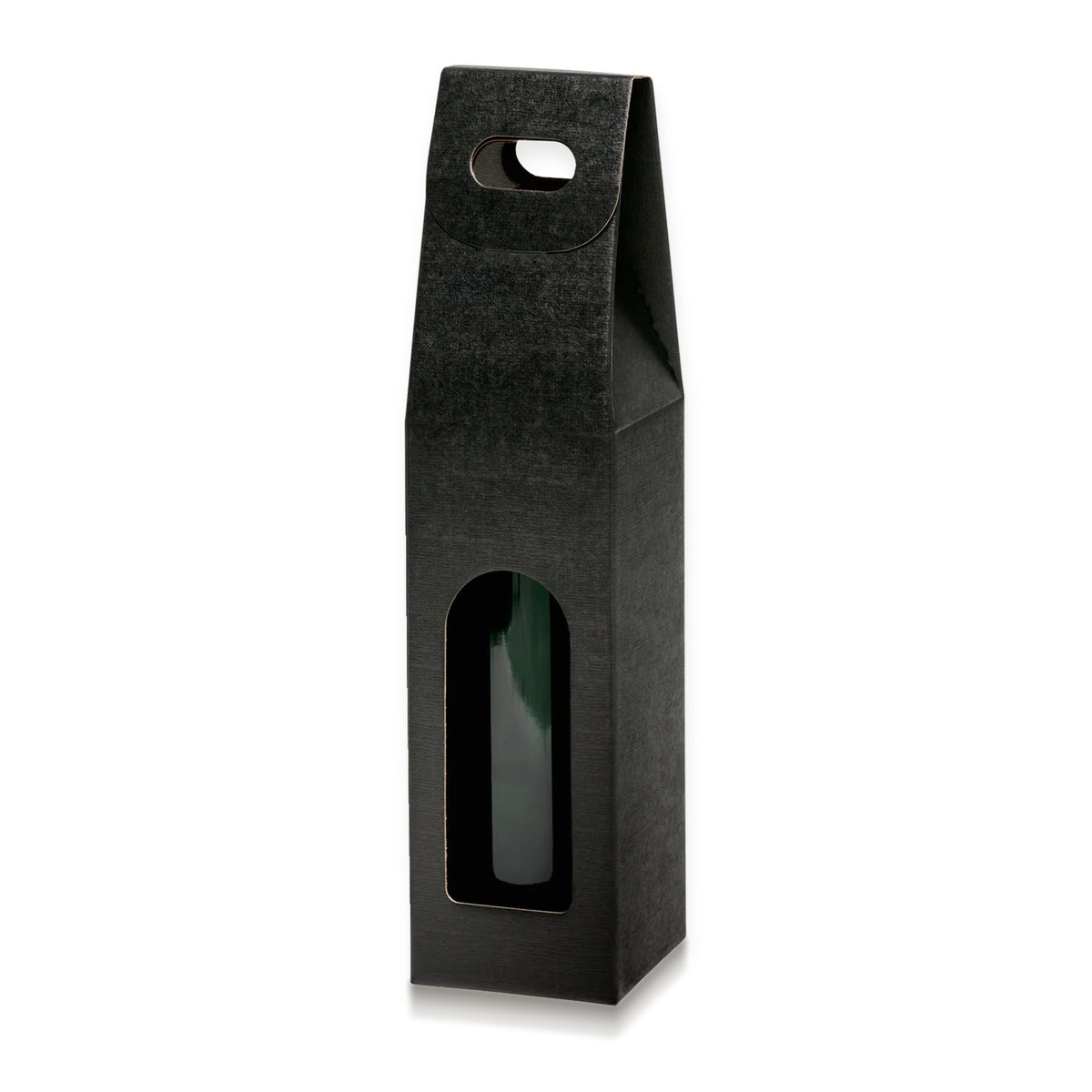 Weingeschenkträger Seta schwarz – Weingeschenkträger Seta schwarz (für 1 Flasche)