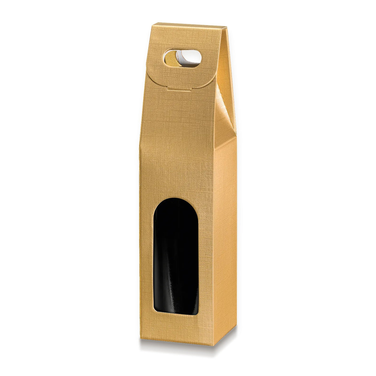 Weingeschenkträger Seta gold – Weingeschenkträger Seta gold (für 1 Flasche)