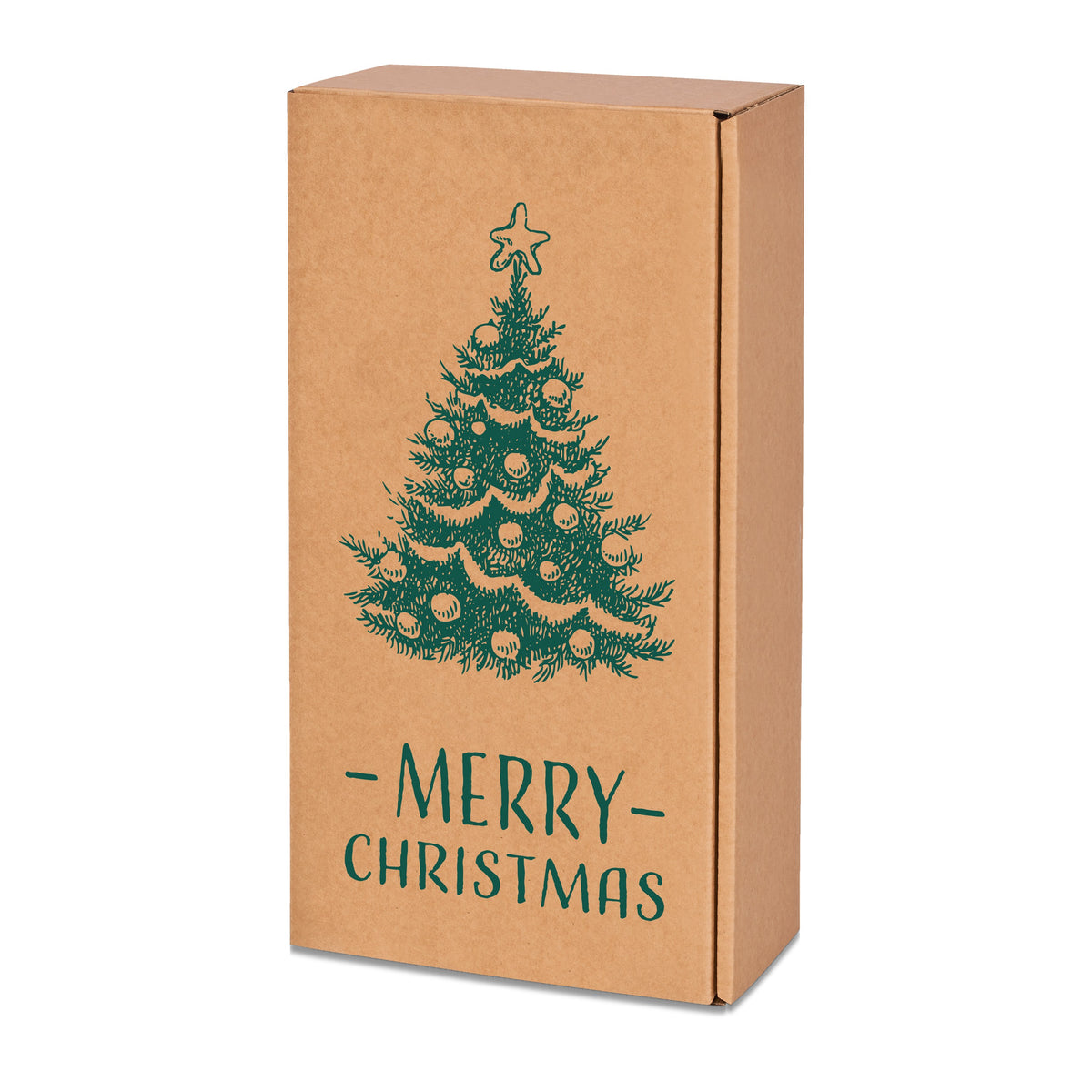 Weinpräsentkarton Natura Merry Christmas – Weinpräsentkarton Natura Merry Christmas (für 2 Flaschen)