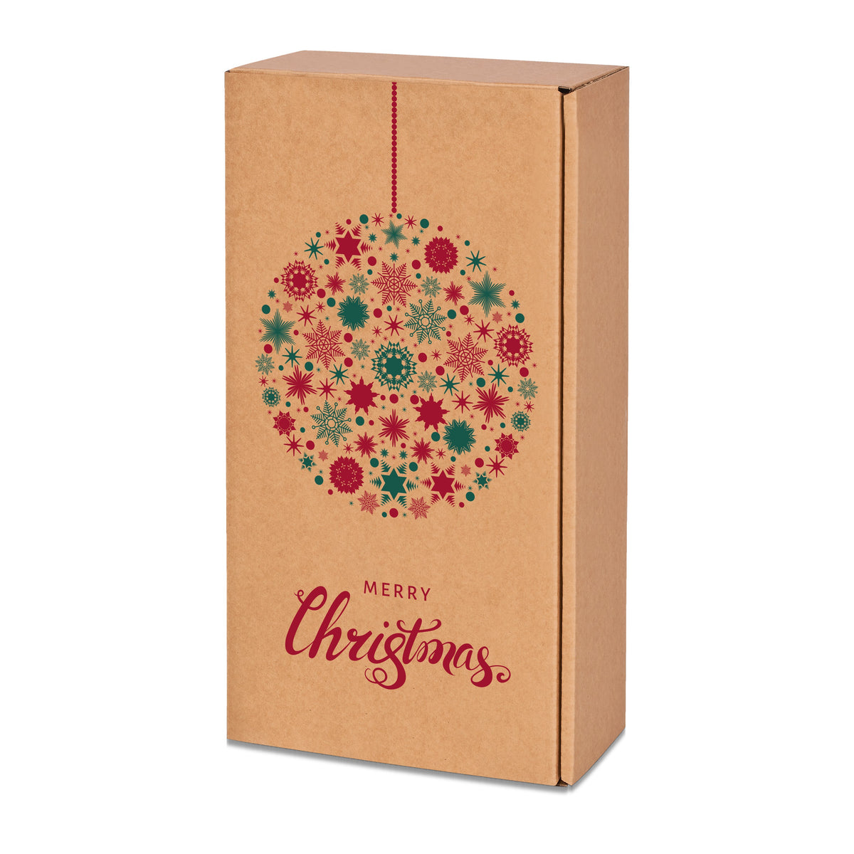 Weinpräsentkarton Natura Weihnachtskugel – für 2 Flaschen