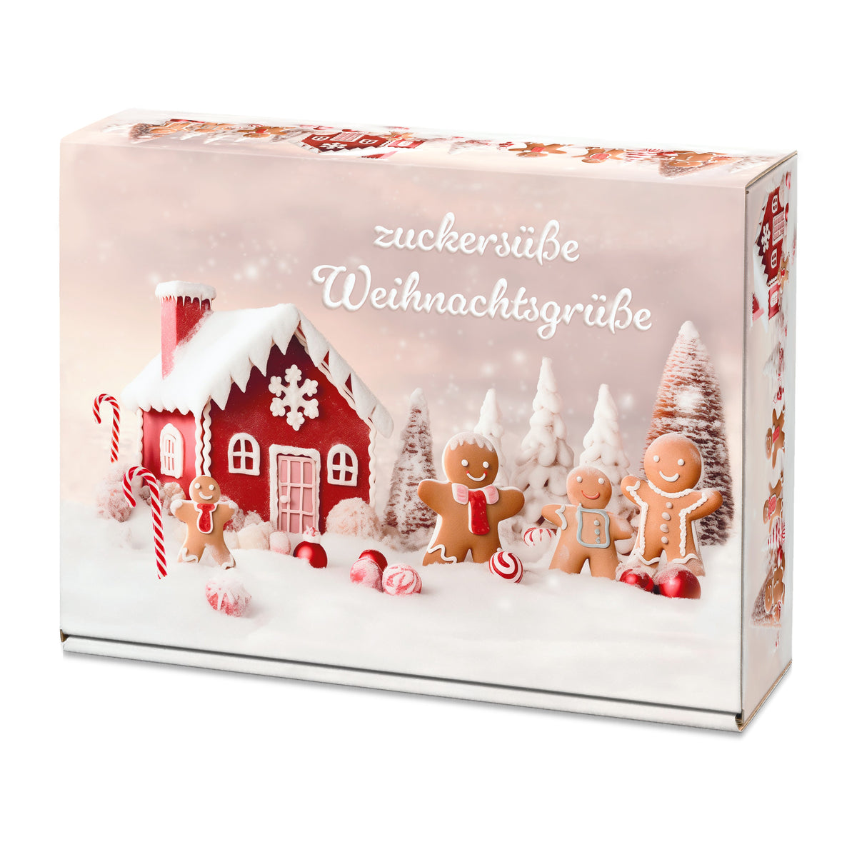 Weinpräsentkarton Zuckersüße Weihnachtsgrüße – für 3 Flaschen