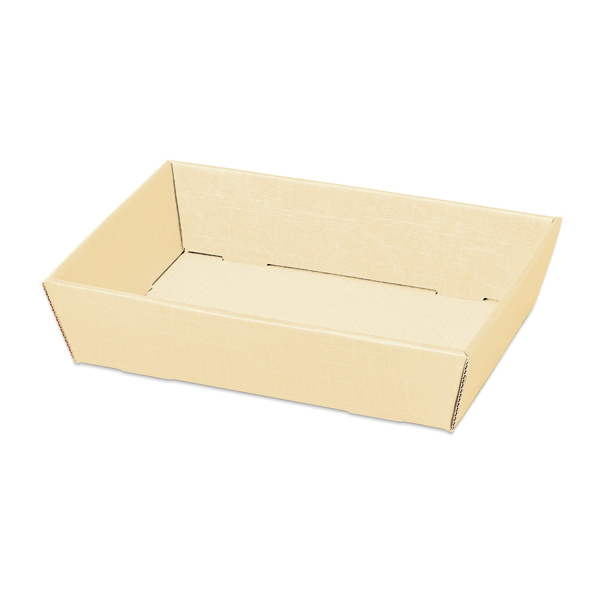 Präsentkorb viereckig flach Seta Creme – Präsentkorb viereckig flach Seta Creme (mini = 22 x 15 x 5,5cm)