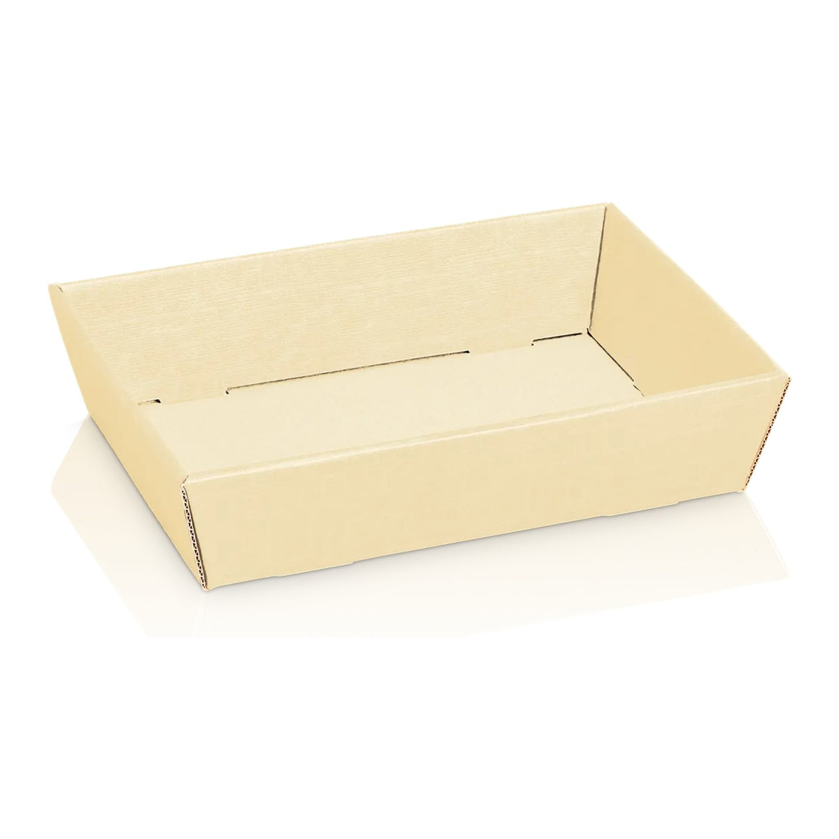 Präsentkorb viereckig flach Seta Creme – Präsentkorb viereckig flach Seta Creme (mini = 22 x 15 x 5,5cm)