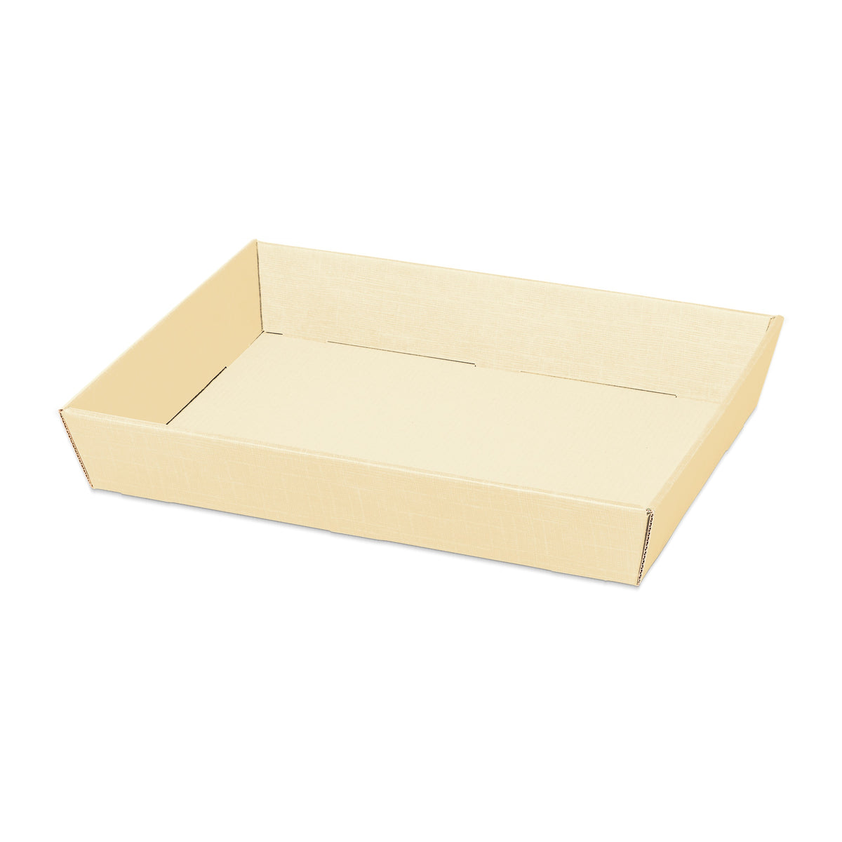 Präsentkorb viereckig flach Seta Creme – Präsentkorb viereckig flach Seta Creme (maxi = 31,5 x 22 x 5,5cm)