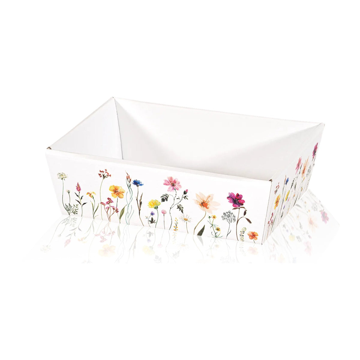 Präsentkorb viereckig Flowers – Präsentkorb viereckig Flowers (klein = 22 x 16,5 x 8cm)