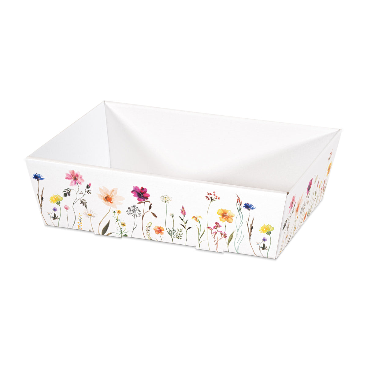 Präsentkorb viereckig Flowers – Präsentkorb viereckig Flowers (mittel = 28,5 x 20,5 x 9cm)