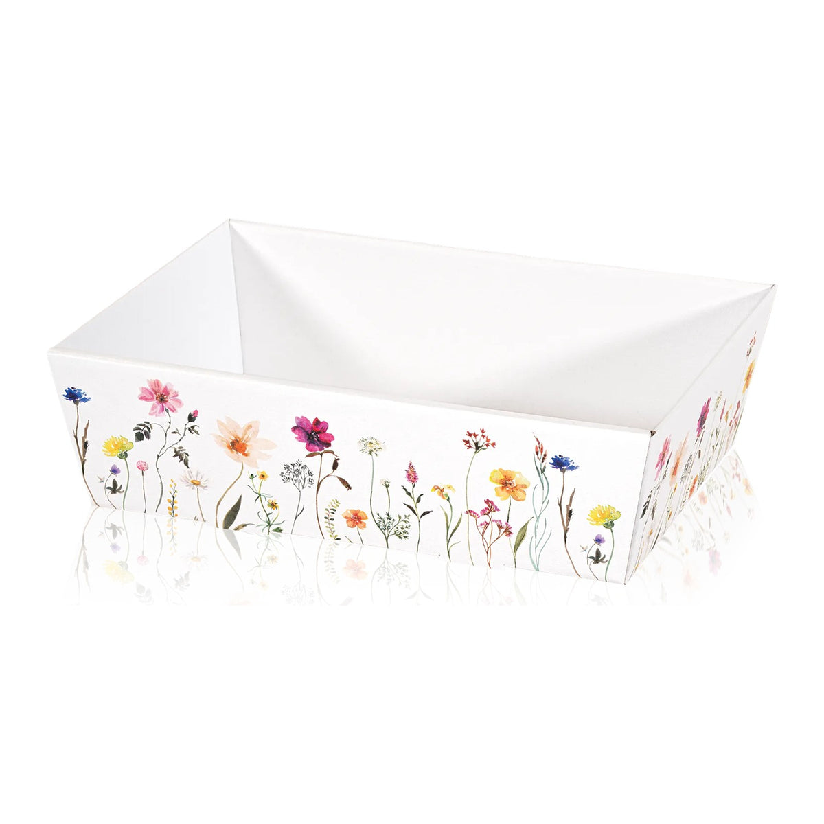 Präsentkorb viereckig Flowers – Präsentkorb viereckig Flowers (mittel = 28,5 x 20,5 x 9cm)