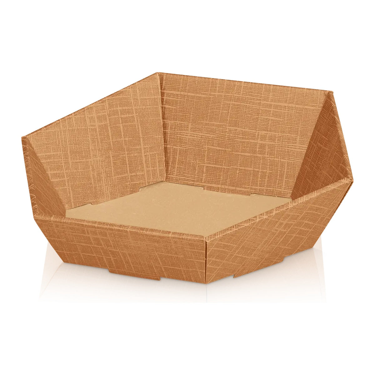 Präsentkorb 6-eckig Seta Natur – Präsentkorb 6-eckig Seta Natur (klein = 29 x 27 x 6/10,5cm)