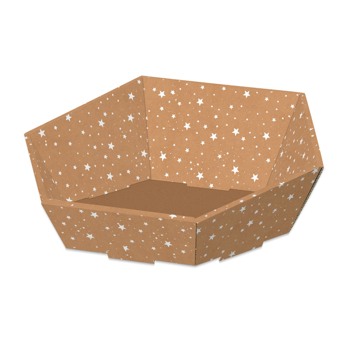 Präsentkorb 6-eckig Natura Winternacht – Präsentkorb 6-eckig Natura Winternacht (mittel = 38 x 34 x 7,5/13cm)