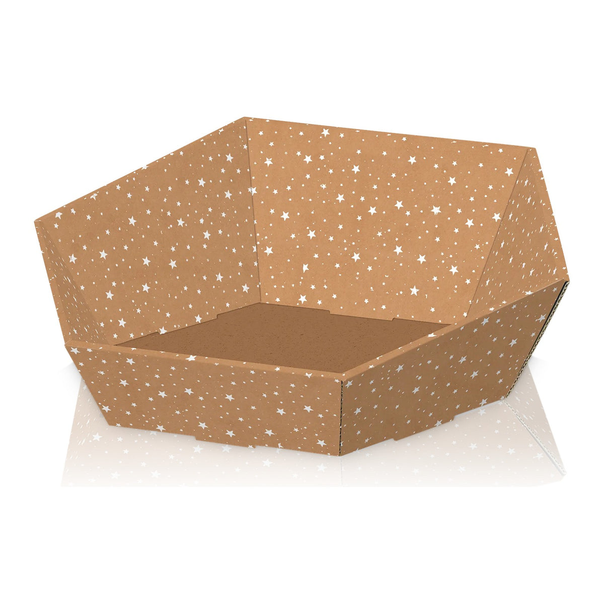 Präsentkorb 6-eckig Natura Winternacht – Präsentkorb 6-eckig Natura Winternacht (groß = 46,5 x 38 x 8,5/14,5cm)