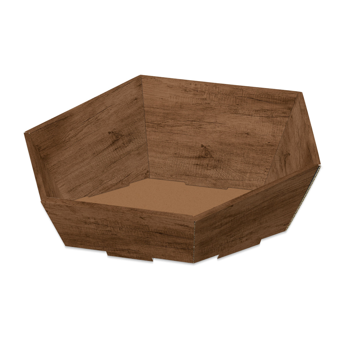 Präsentkorb 6-eckig Country – Präsentkorb 6-eckig Country (mittel = 38 x 34 x 7,5/13cm)