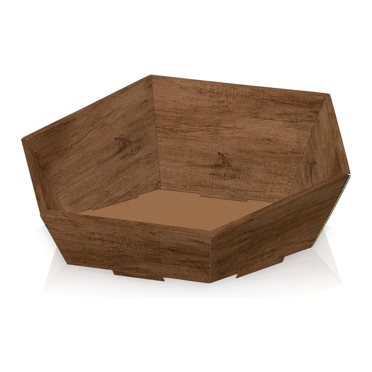 Präsentkorb 6-eckig Country – Präsentkorb 6-eckig Country (mittel = 38 x 34 x 7,5/13cm)