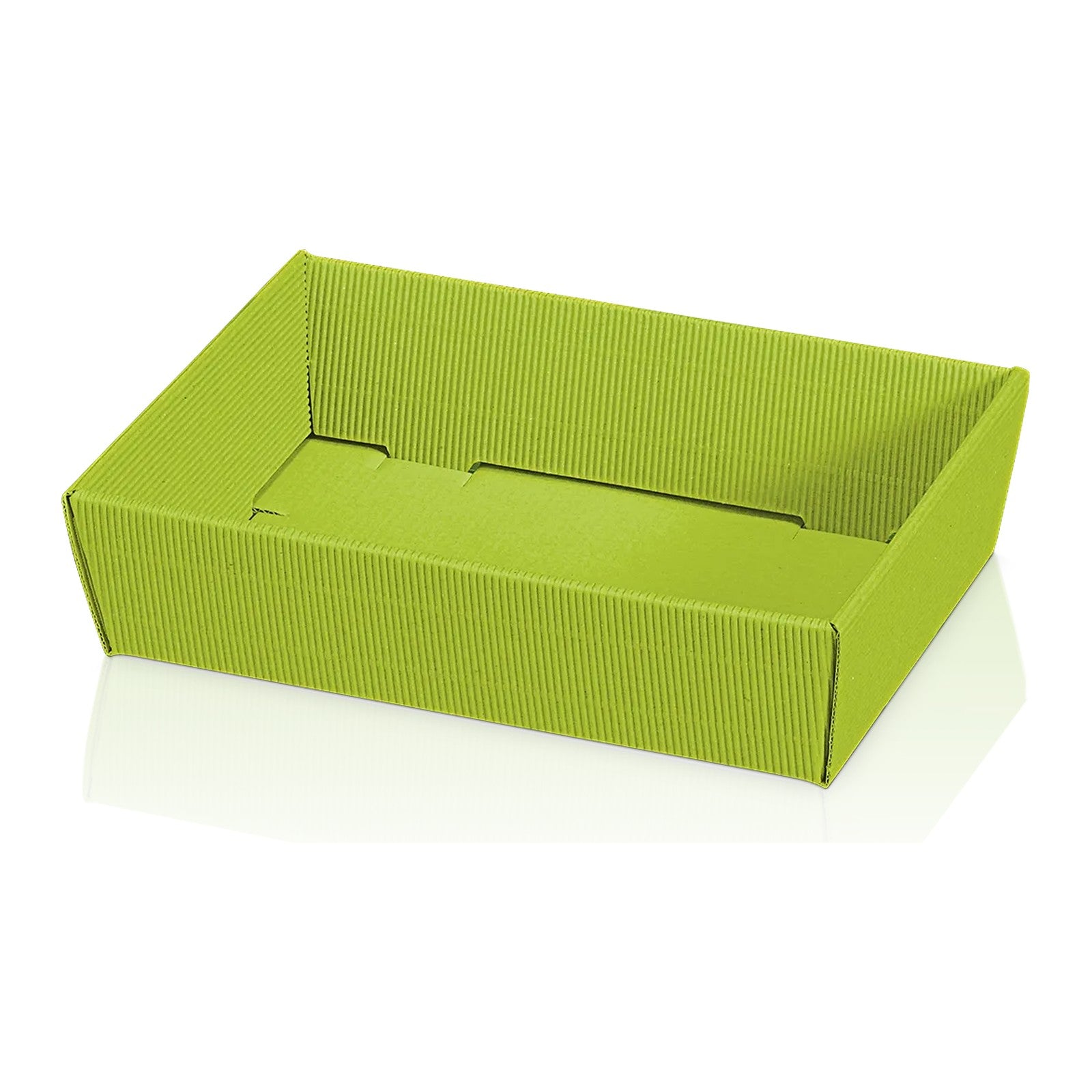 Präsentkorb viereckig flach Modern Welle Hellgrün – Präsentkorb viereckig flach Modern Welle Hellgrün (mini = 22 x 15 x 5,5cm)