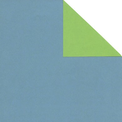 Geschenkpapier einfarbig taubenblau, Rückseite hellgrün · Nr. 60296 – Geschenkpapierrolle 60296 (30cm breit 200m)