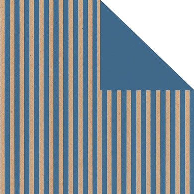Geschenkpapier Streifen blau-natur, Rückseite blau · Nr. 60515 – Geschenkpapierrolle 60515 (30cm breit 200m)