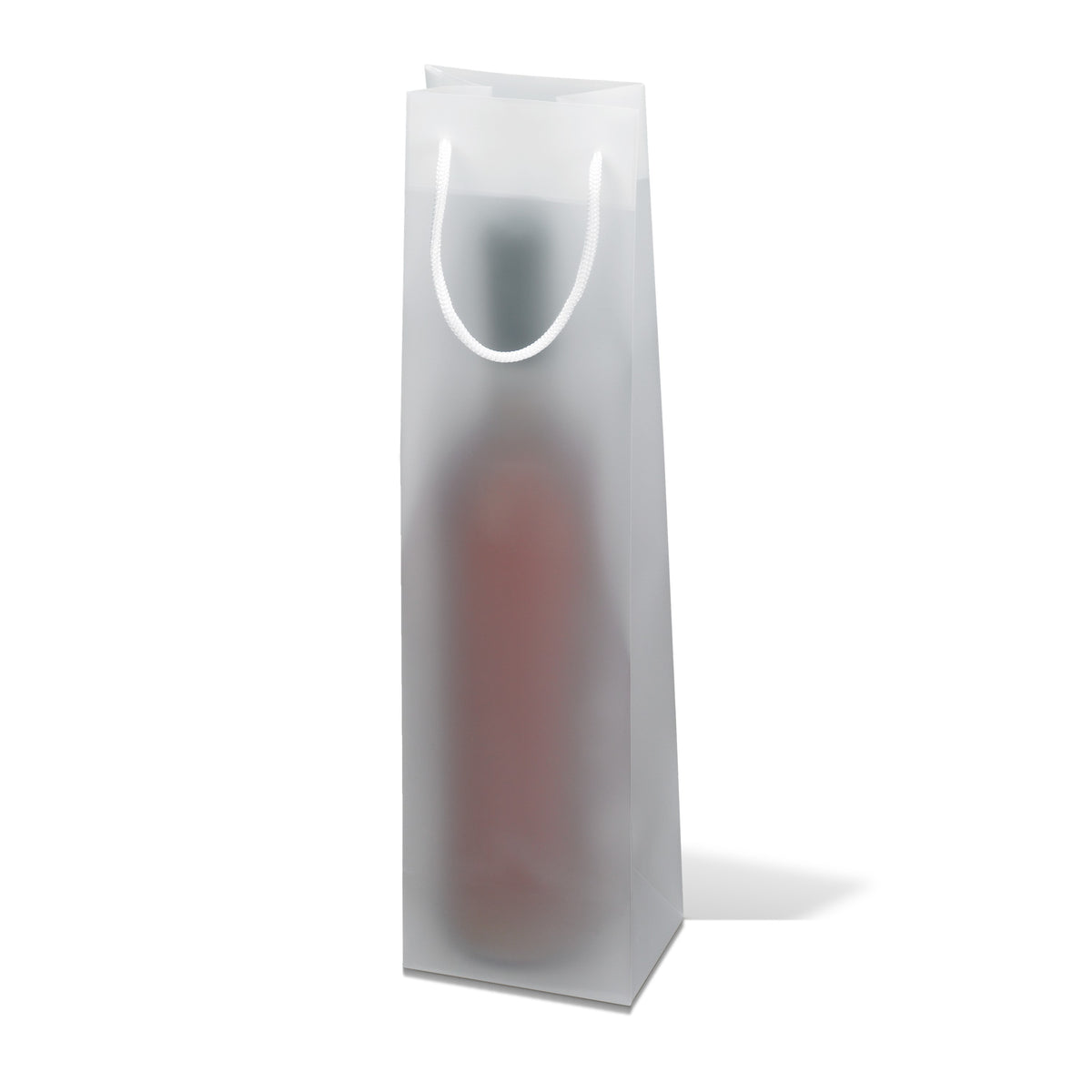 Flaschenbeutel „Frost“ aus Kunststoff – Flaschenbeutel „Frost“ aus Kunststoff für 1 Flasche (10 Stück)