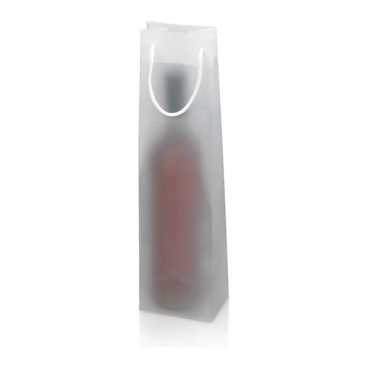 Flaschenbeutel „Frost“ aus Kunststoff – Flaschenbeutel „Frost“ aus Kunststoff für 1 Flasche (10 Stück)