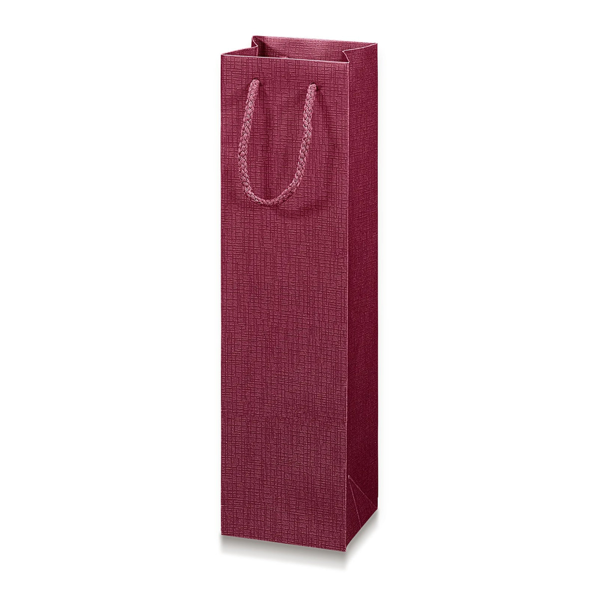 Papiertragetasche „Satina“ Bordeaux – Papiertragetasche „Satina“ Bordeaux für 1 Flasche (20 Stück)