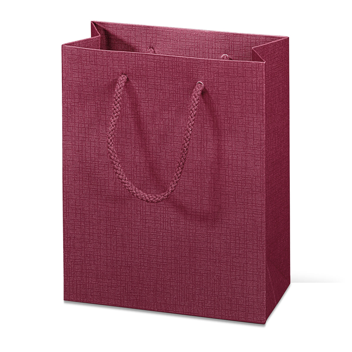 Papiertragetasche „Satina“ Bordeaux – Papiertragetasche „Satina“ Bordeaux für 1 Bocksbeutel (20 Stück)