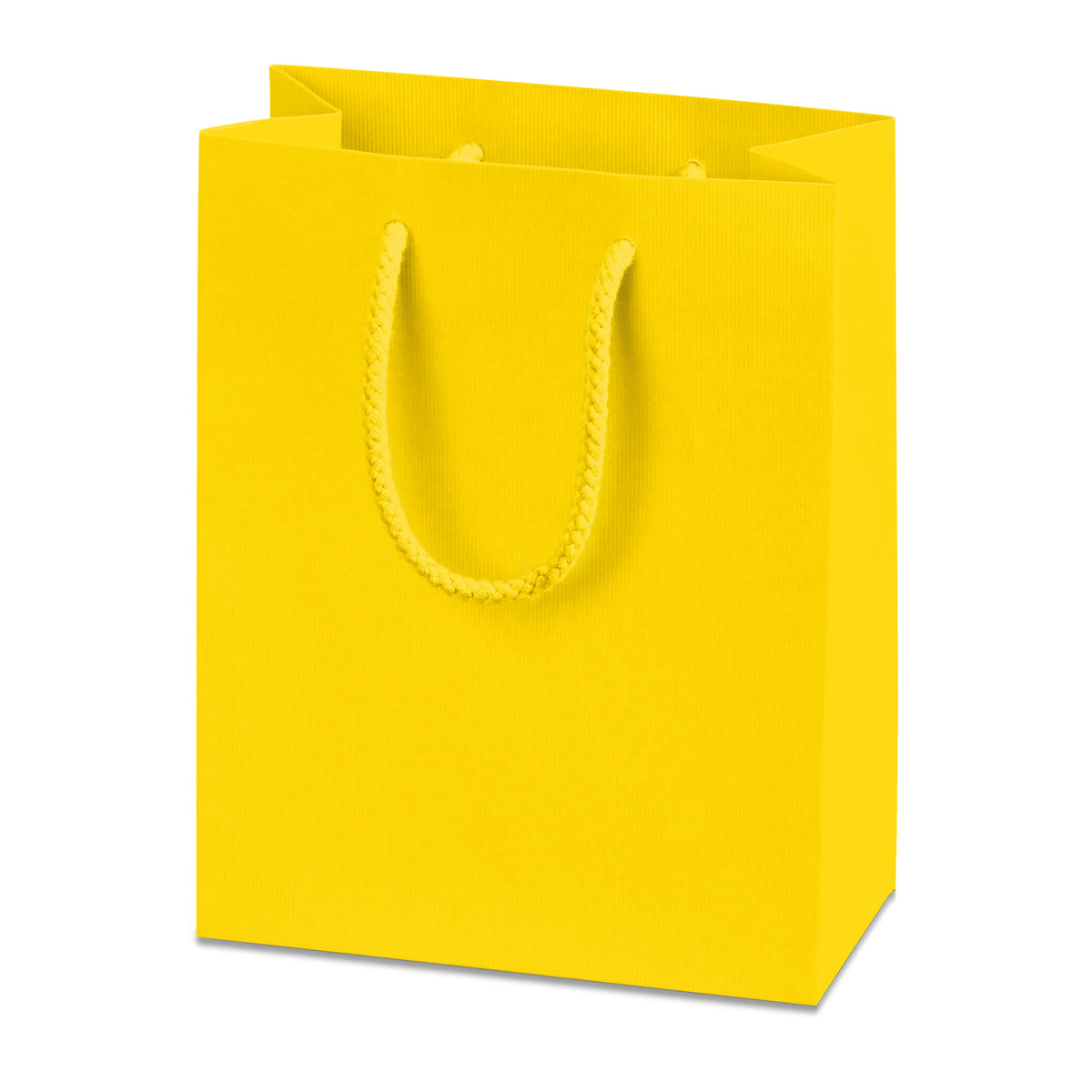 Papiertragetasche „Linea“ Gelb mit Streifenprägung – Papiertragetasche „Linea“ Gelb mit Streifenprägung für Boxbeutel 20 Stück