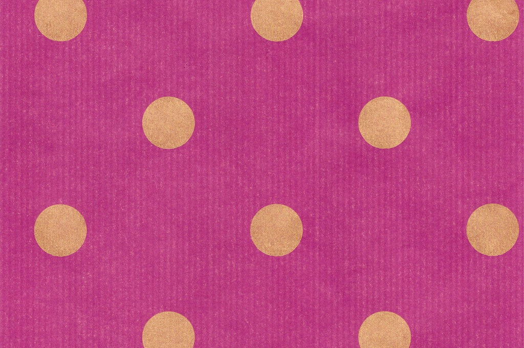 Dekopapier Punkte gold auf Beerenpink · Nr. 69892 – Dekopapierrolle 69892 (50cm breit ca. 6kg)