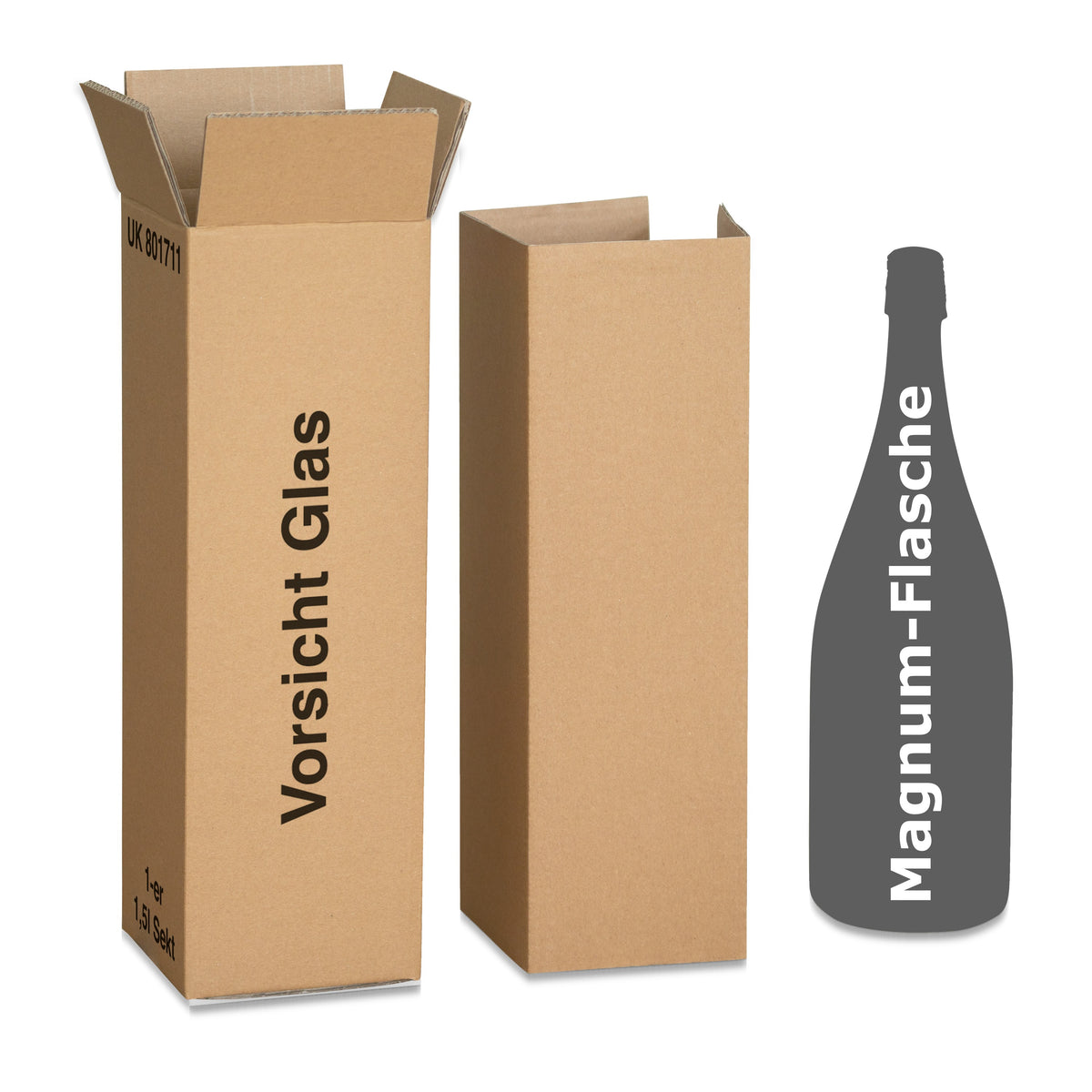 Versandkarton für Magnum – Versandkarton für Magnum (Komplett-Set für 1 Magnum-Flasche)
