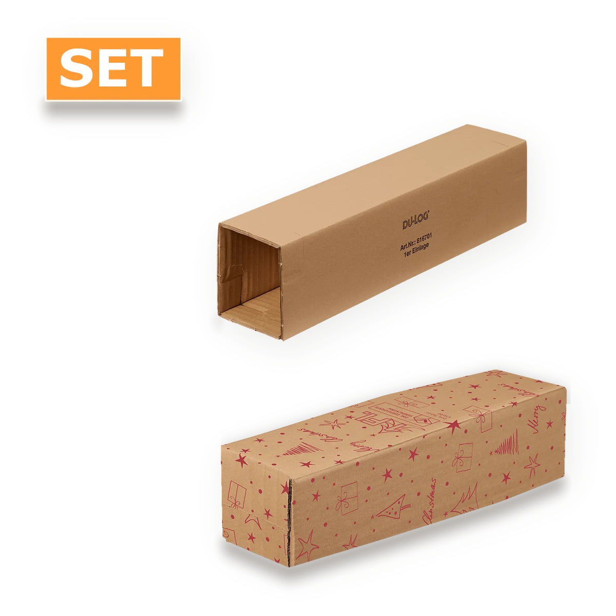 Versandset DU-LOG X-MAS liegend mit Einlage – Versandset DU-LOG X-MAS liegend mit Einlage (für 1 Flasche)