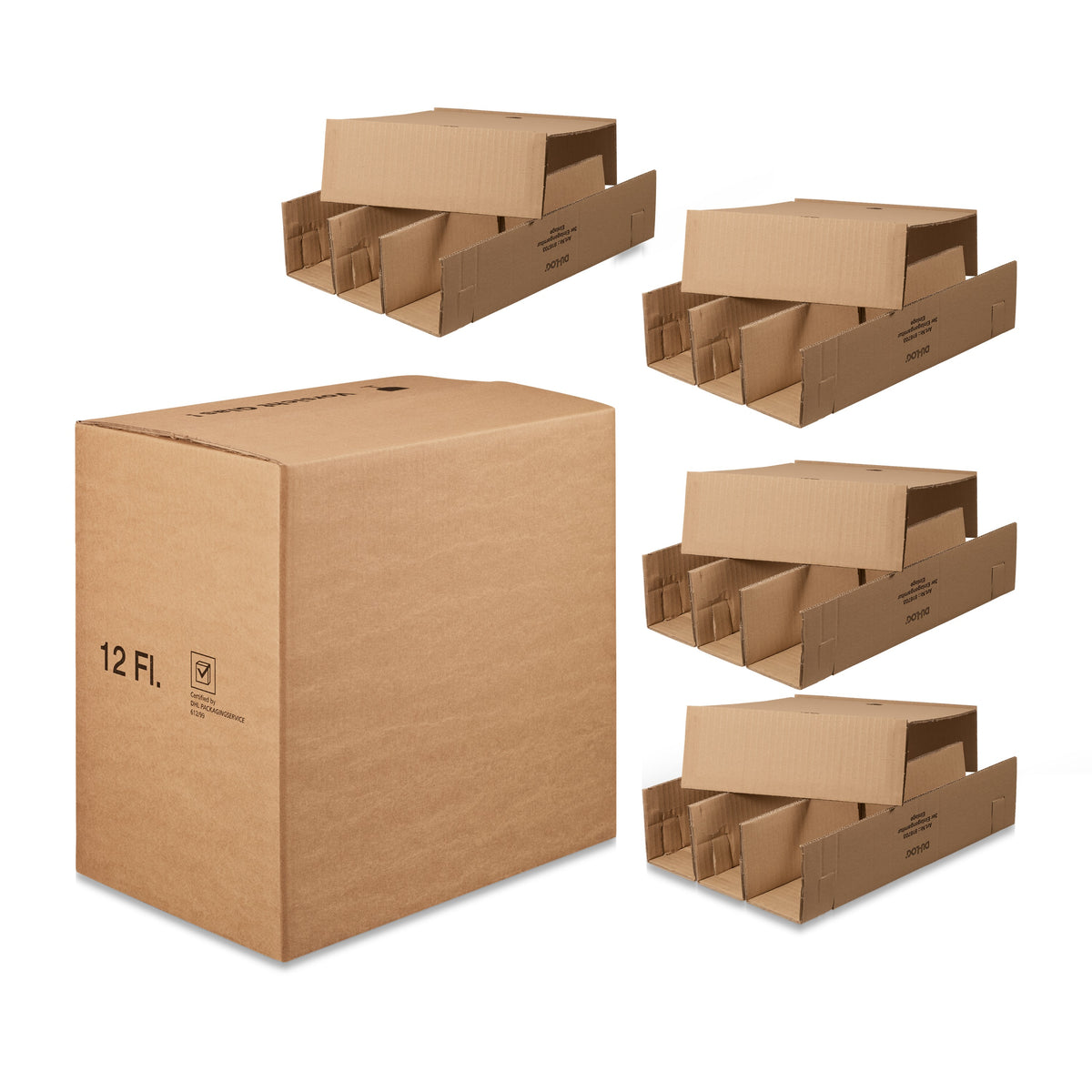 Versandset DU-LOG liegend mit Einlage – Versandset DU-LOG liegend mit Einlage (für 12 Flaschen)