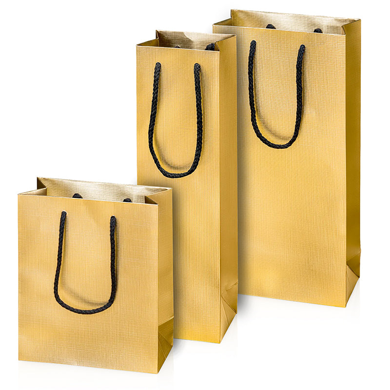 Tragetasche &quot;Satina Gold&quot; Strukturpapier (20 Stück)