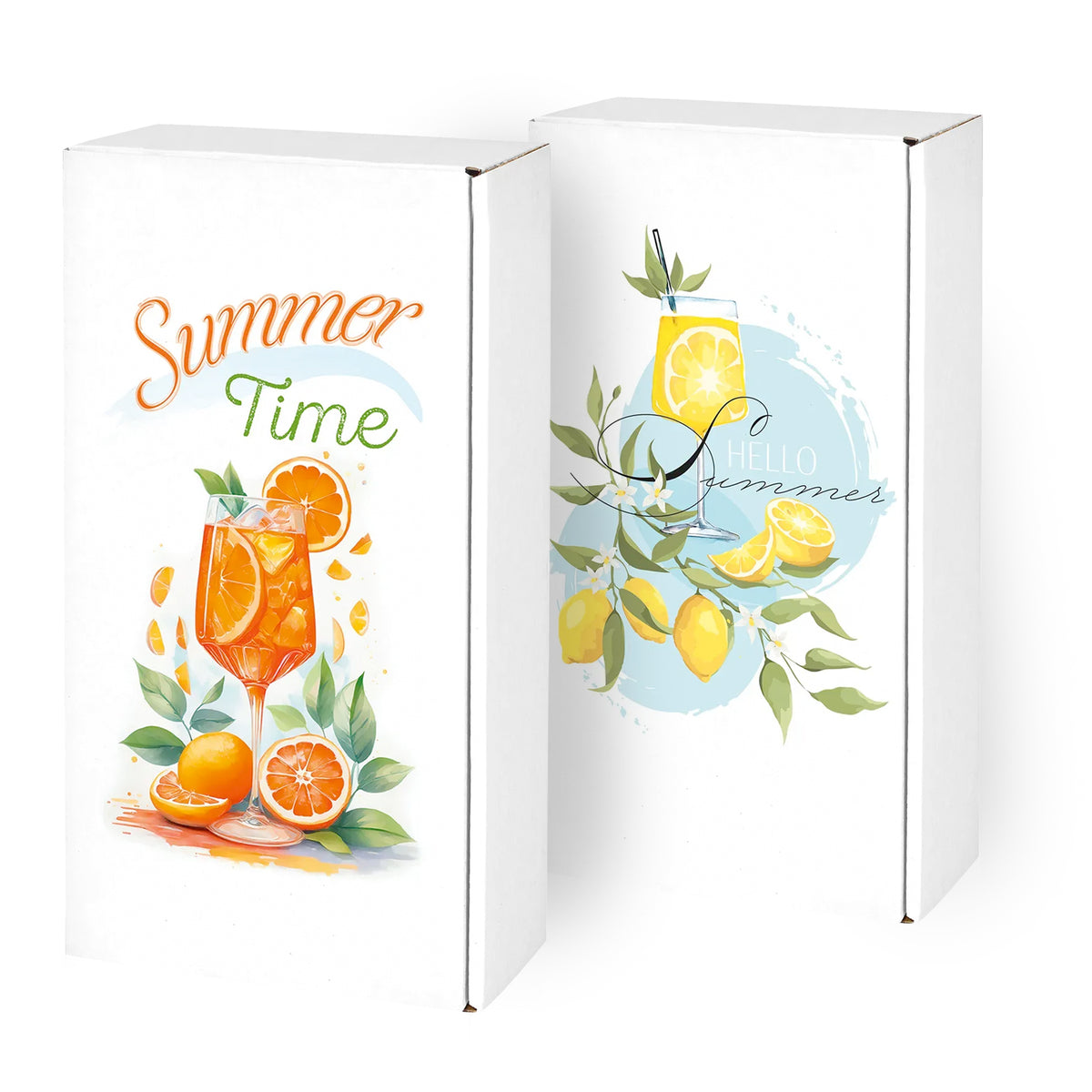 Weinpräsentkarton  Natura Orange/Lemon für 2 Fl. 25 Stück