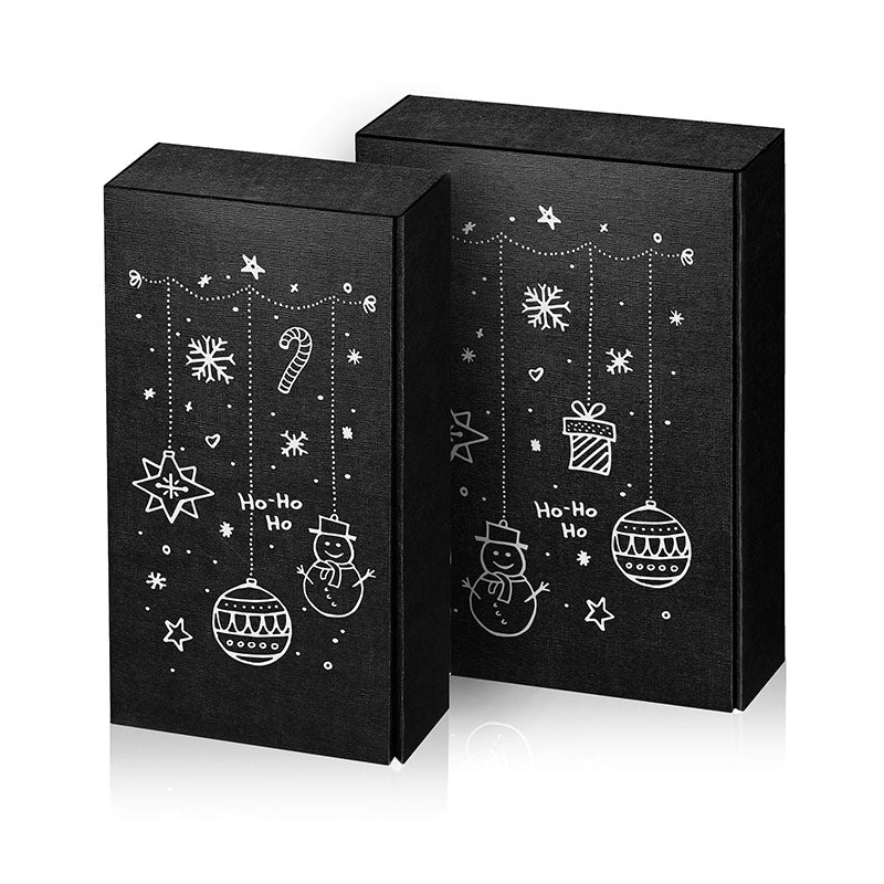Weinpräsentkarton Seta schwarz X-Mas