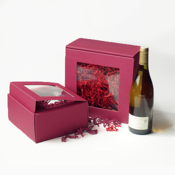 Geschenkkarton Amsterdam Allround mit Sichtfenster bordeaux