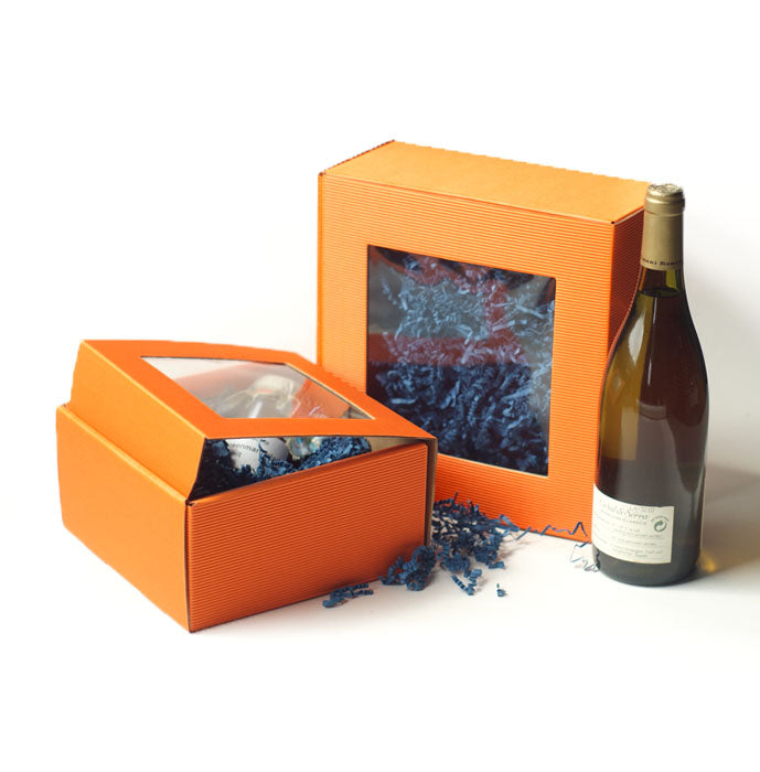 Geschenkkarton Amsterdam Allround mit Sichtfenster orange