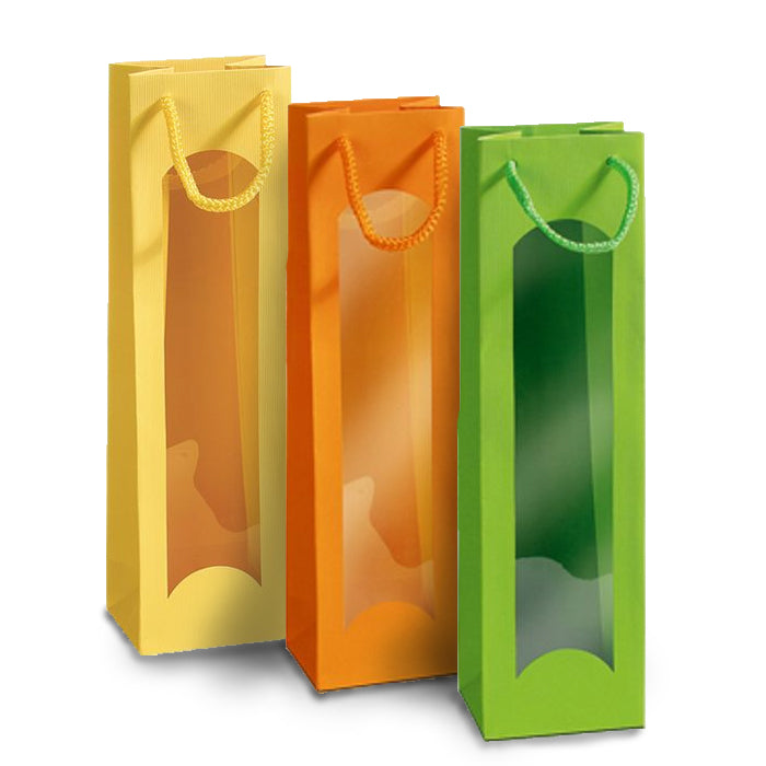 Geschenkträger 1er in hellgrün, orange oder gelb, 20 Stück.